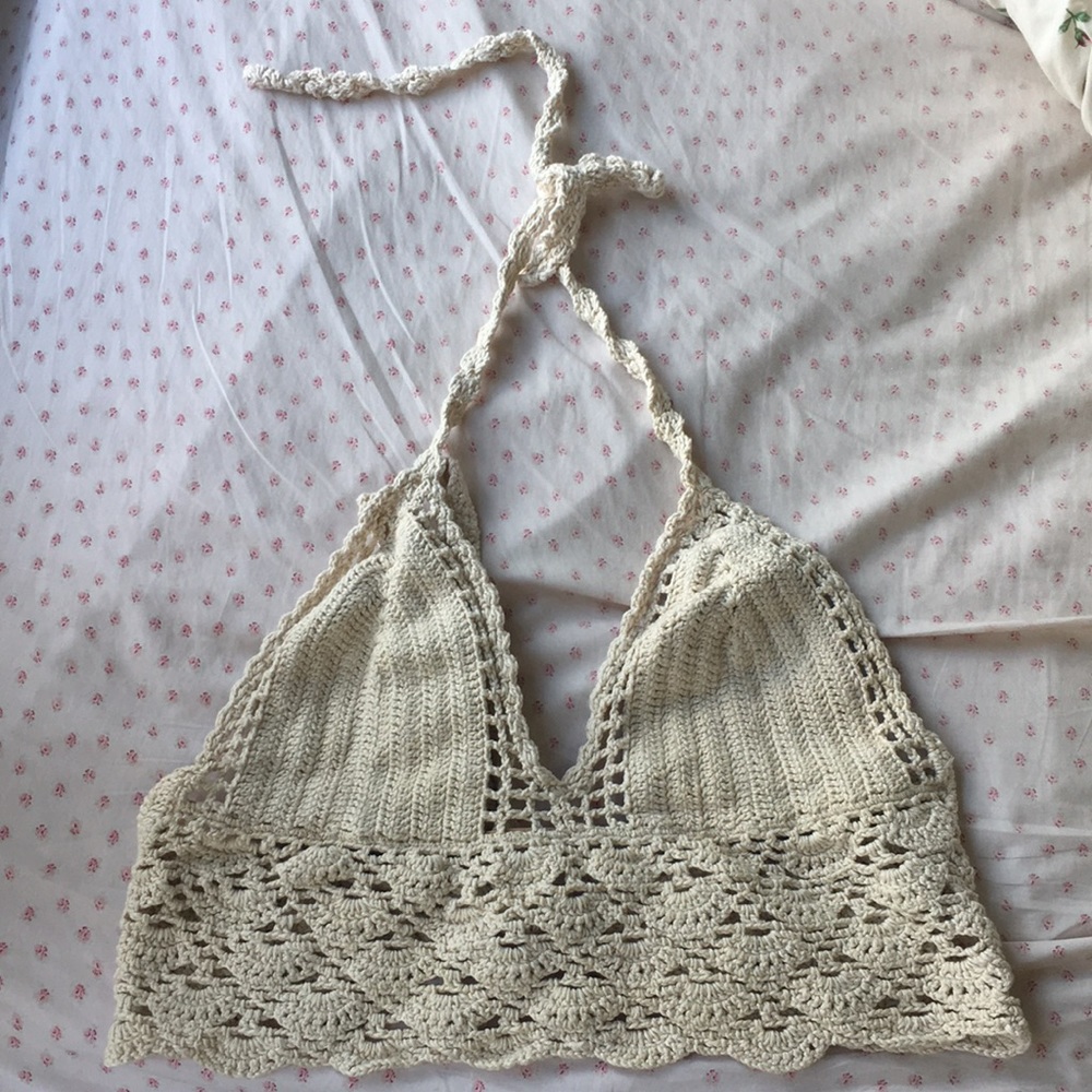 LA Hearts Crochet Bikini Top